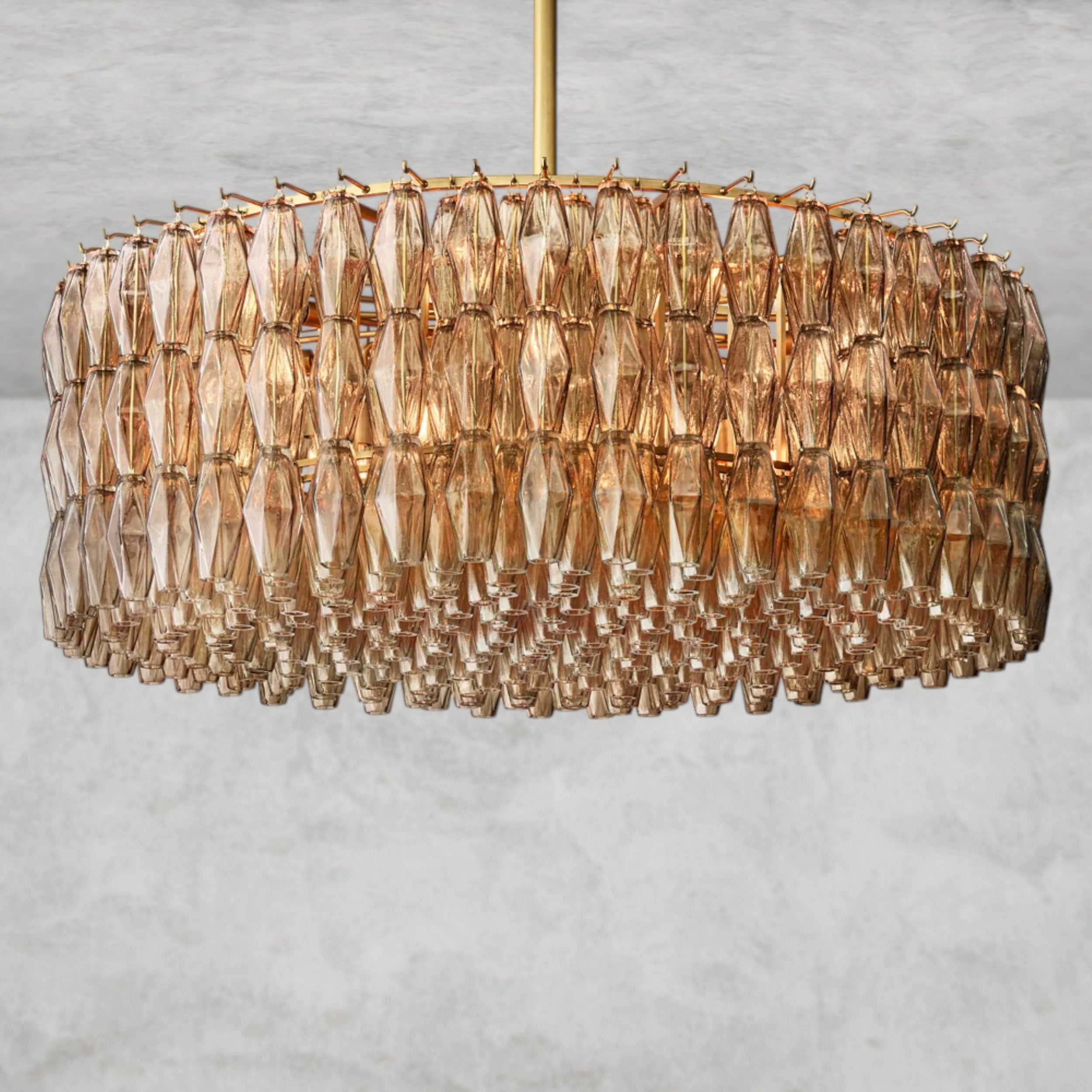 CHIARA CLEAR/ SMOKE GLASS ROUND CHANDELIER 37", 47", 62"